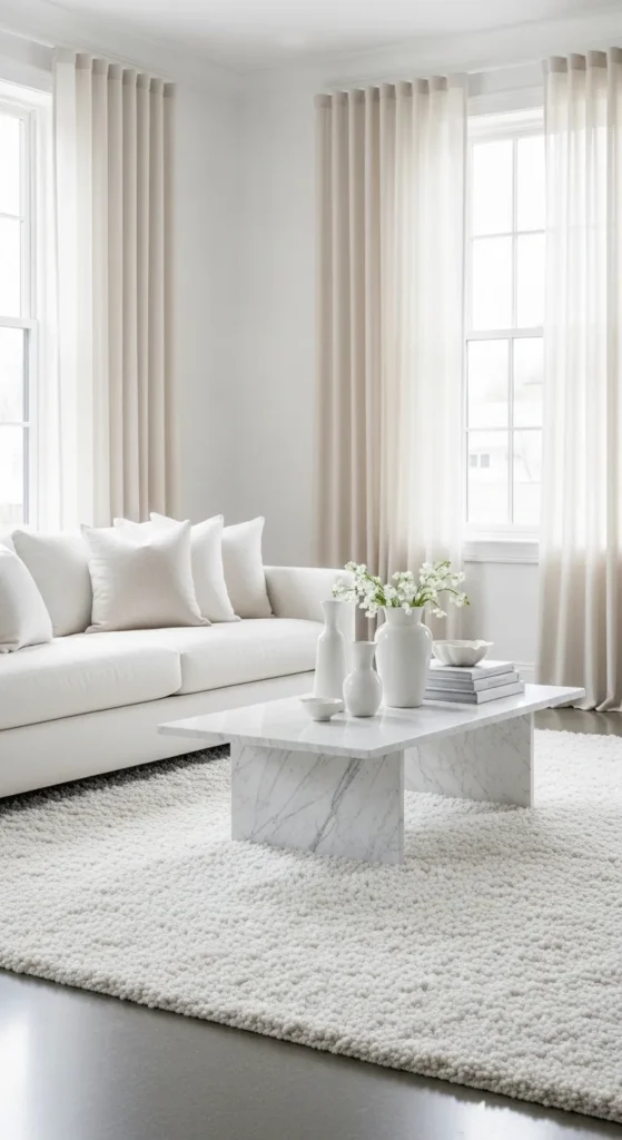 Monochromatic White Theme with Textural Depth