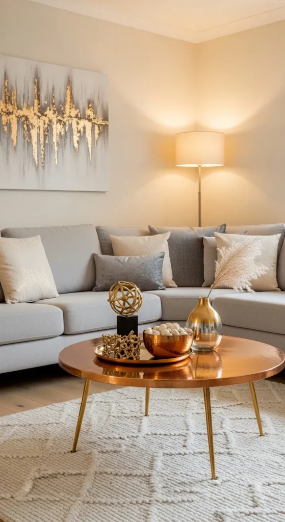 Neutral Tones with Accents of Warm Metals