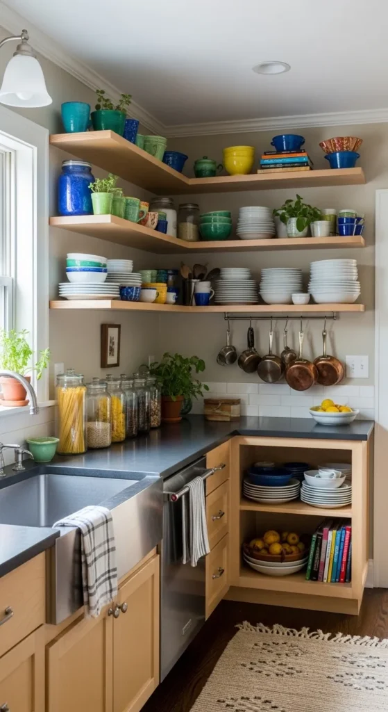 Open Shelving with Cozy Displays