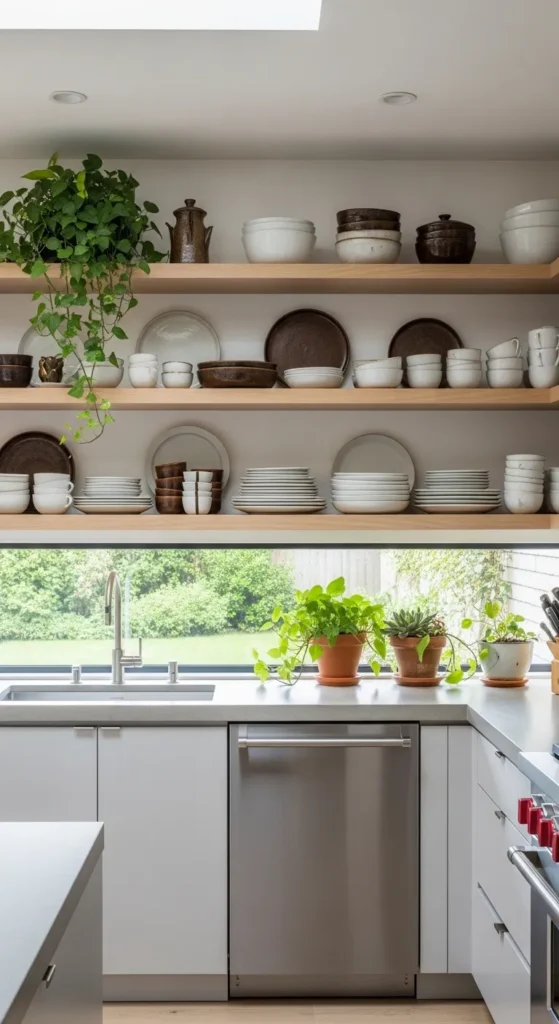 Open Shelving with Modern Touches