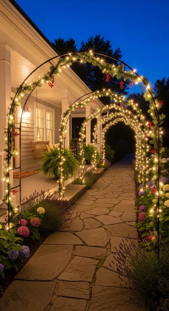 Outdoor Christmas Light Archways