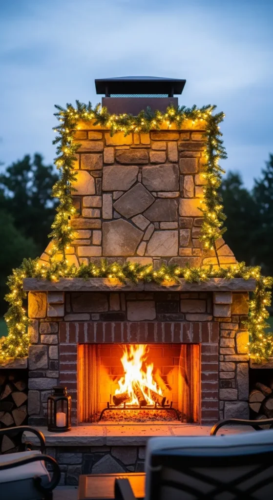Outdoor Fireplace Glow