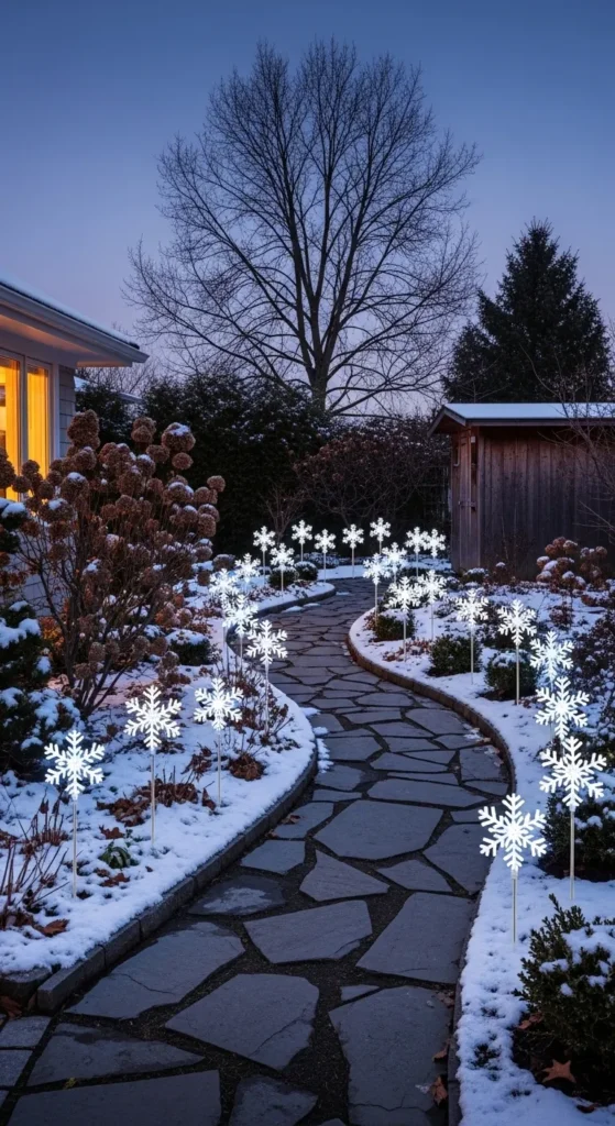 Outdoor LED Snowflake Stakes