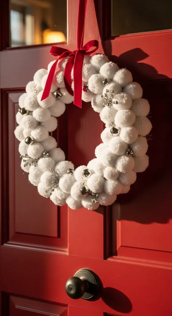 Pom-Pom Snowball Wreath