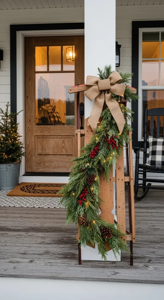 Outdoor Christmas Decoration Ideas 2026: Farmhouse Style 