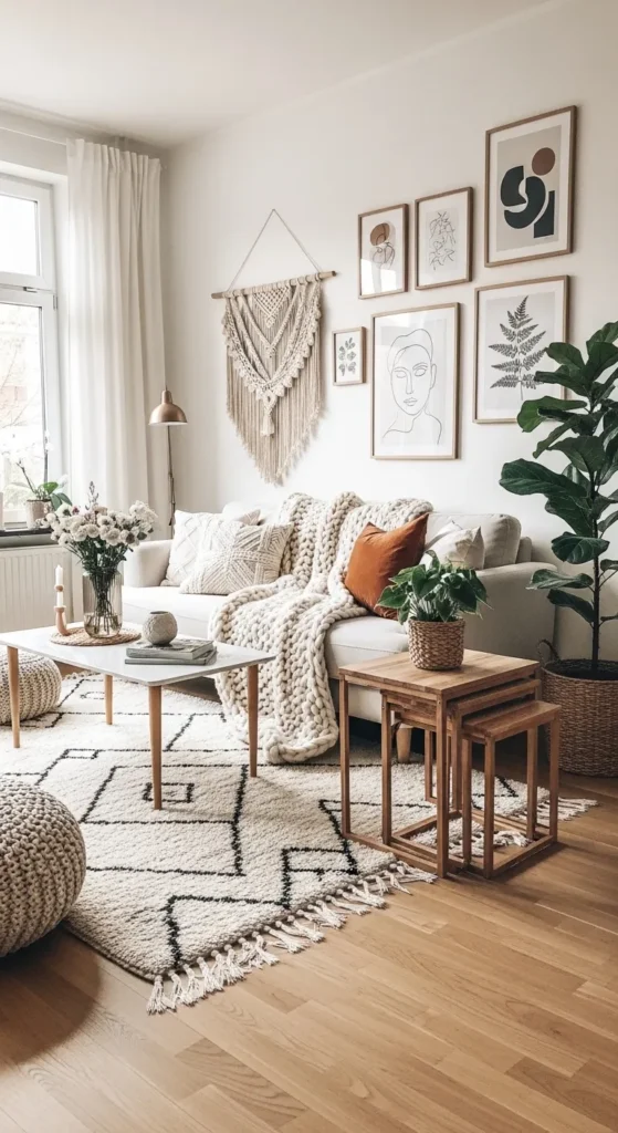 Scandi-Boho Fusion with Layered Textures