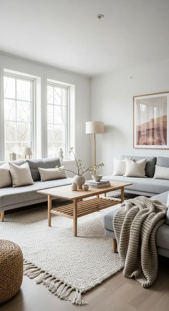 Scandi-Style White Living Room with Clean Lines