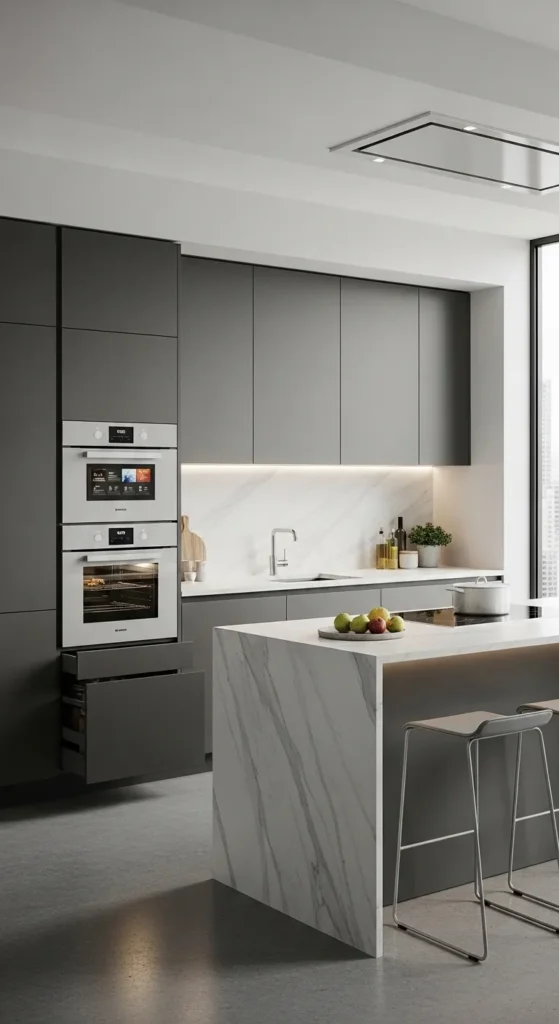 Sleek Handle less Cabinetry