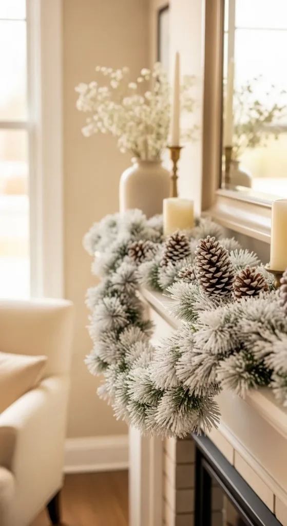 Snow-Covered Pinecones