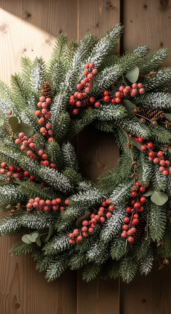 Snow-Dusted Pine Wreath
