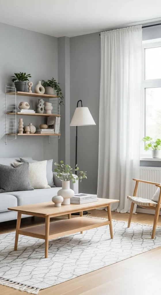 Soft Gray with Light Wood for a Scandinavian Vibe