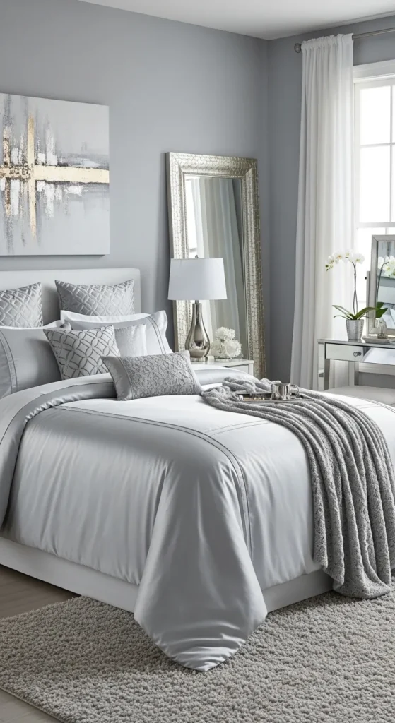Soft Greys with Silver Accents for a Luxe Feel