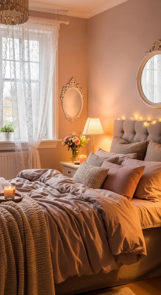 Soft Pink and Warm Beige for a Romantic Bedroom