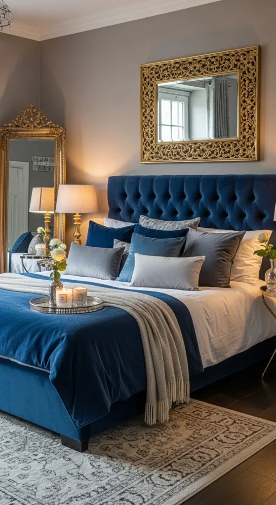 Soft Velvet Accents with Elegant Lighting