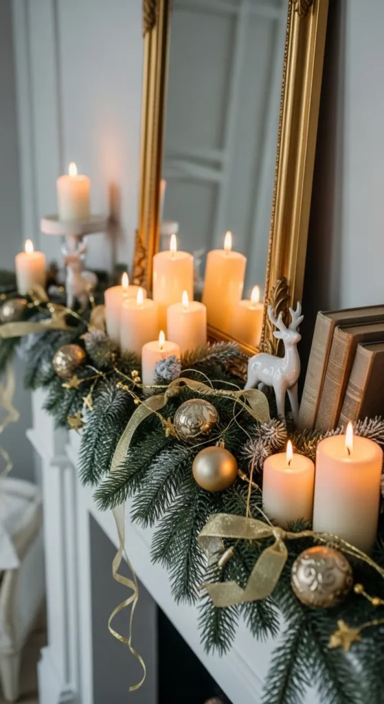 White Christmas Mantle Decor Ideas