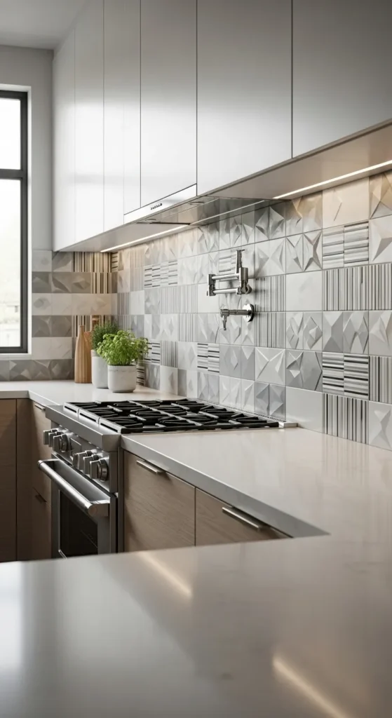 Textured Tile Backsplashes