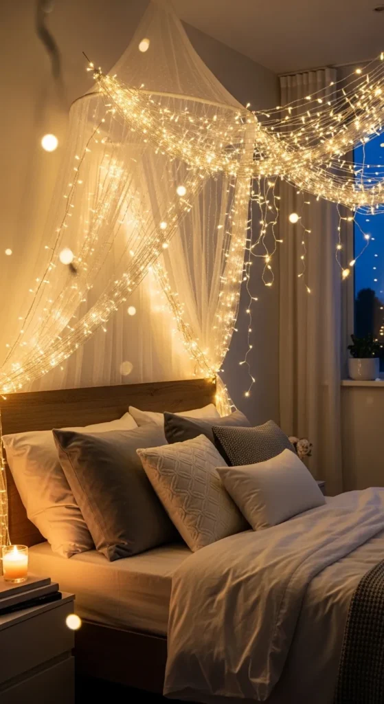 Christmas Lights in the Bedroom