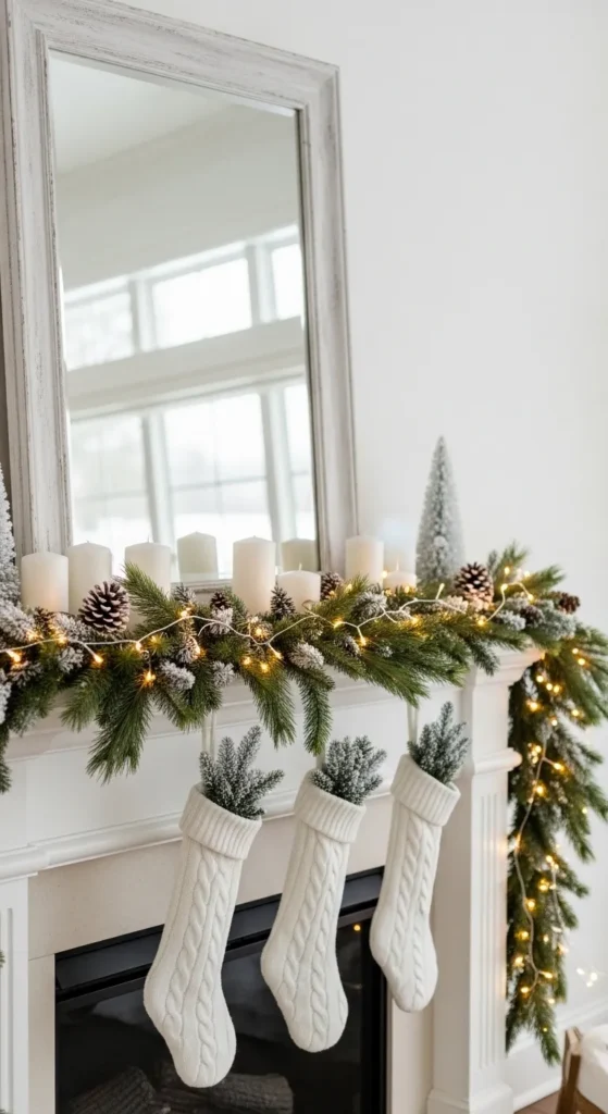 White Christmas Mantle Decor Ideas