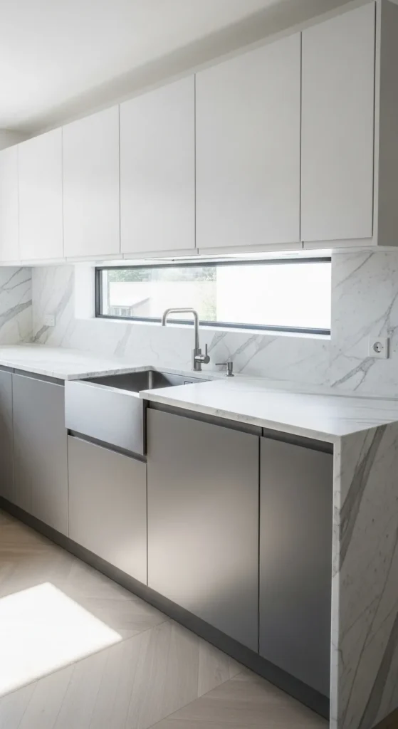 Two-Tone Grey & White Cabinets
