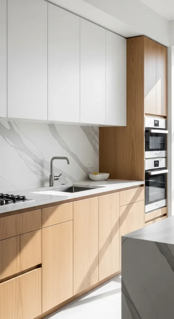 Two-Tone Wood & White Cabinets