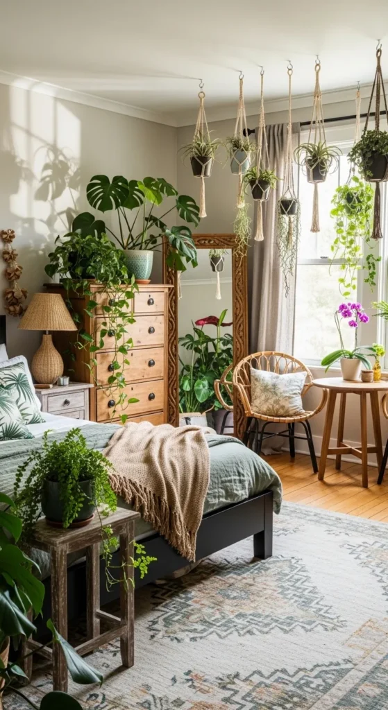  Urban Jungle Guest Bedroom with Lush Greenery