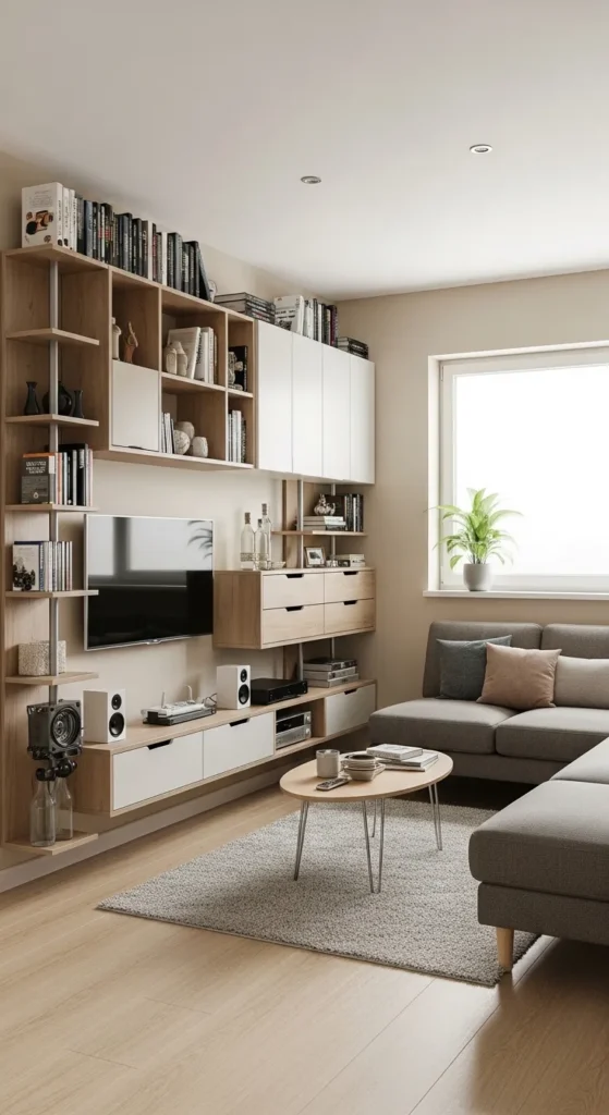 Vertical Storage and Built-In Shelving