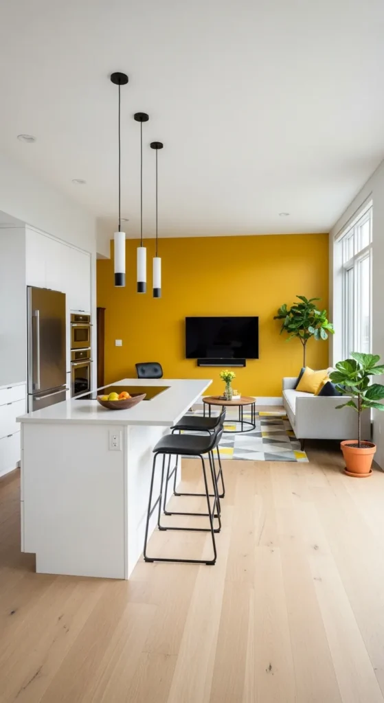 Vibrant Accent Walls with Open Concept Layouts