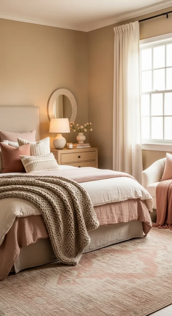 Warm Beige and Soft Blush for a Cozy, Elegant Feel