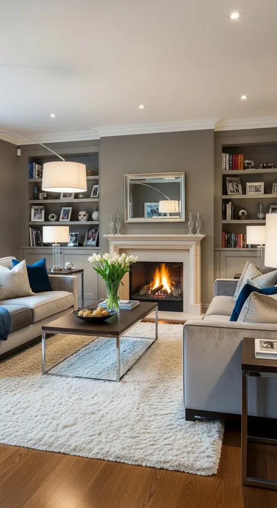 Warm Gray and Soft Velvet Furnishings