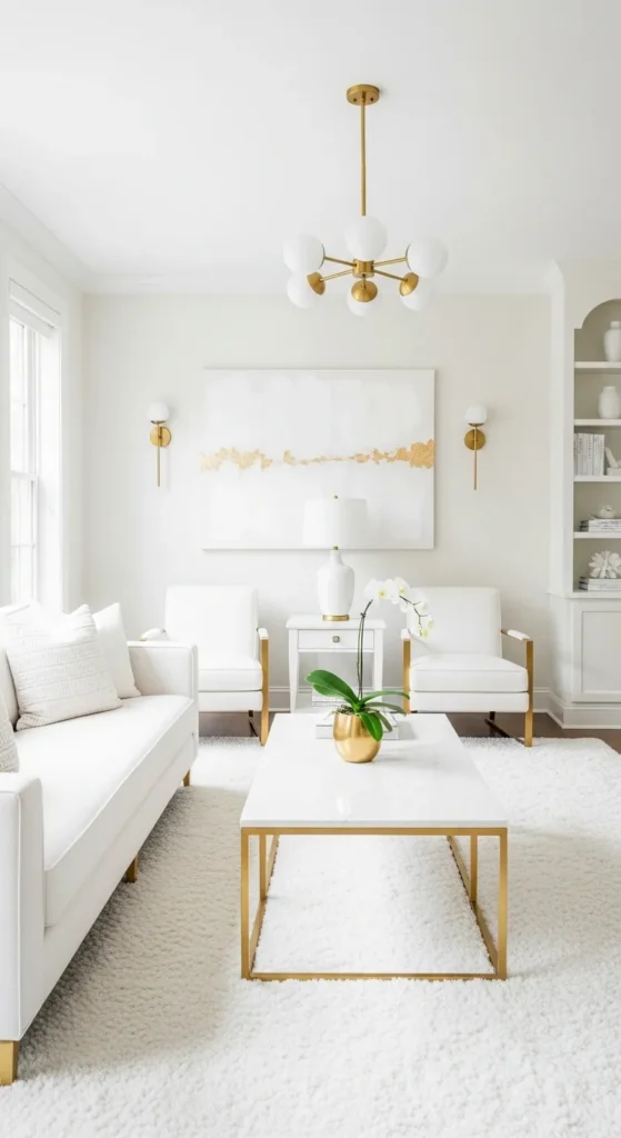 White and Gold Accents for a Luxe Touch
