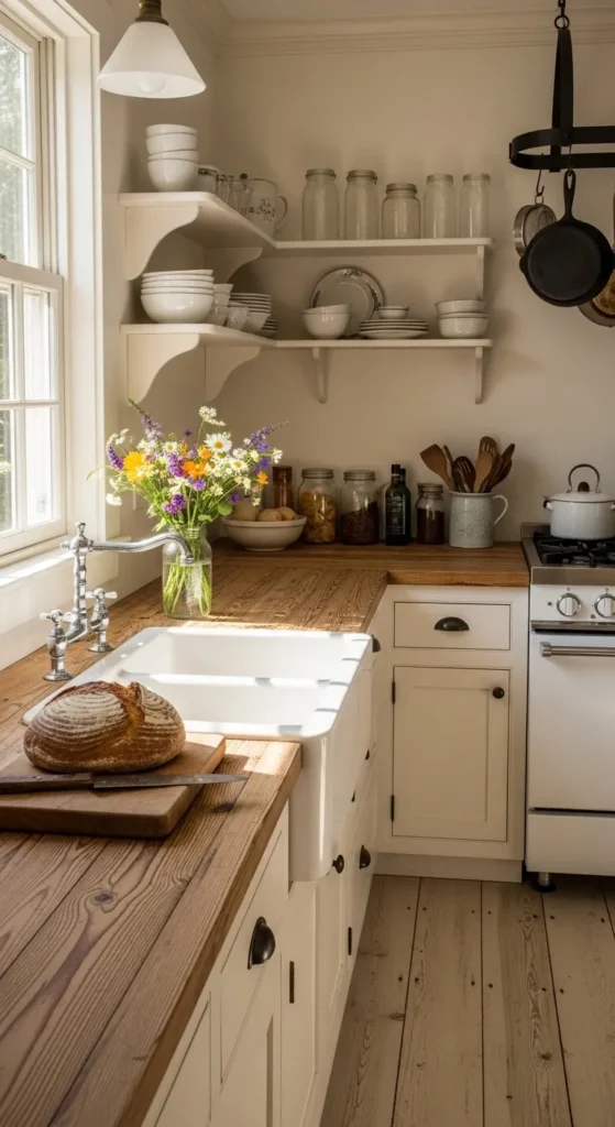 Wooden Countertops with Distressed Finish