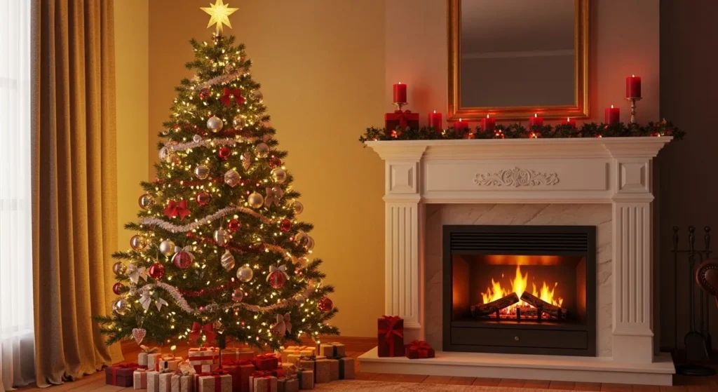 21 Christmas Fireplace Decor Ideas