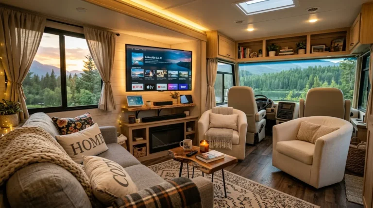 RV Living Room Feel Cozy, Smart, and Beautiful