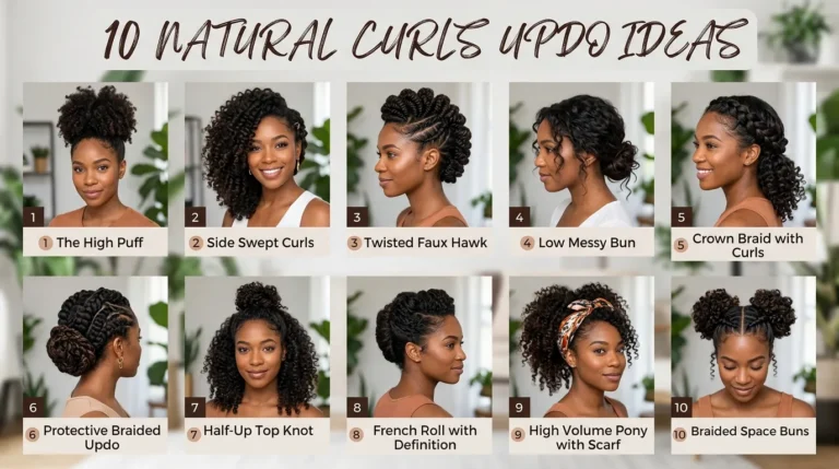 10 Natural Curls Updo Ideas
