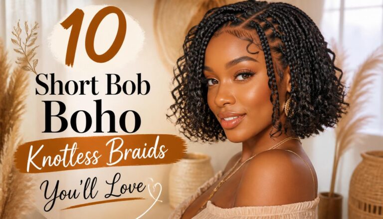 10 Short Bob Boho Knotless Braids You'll Love