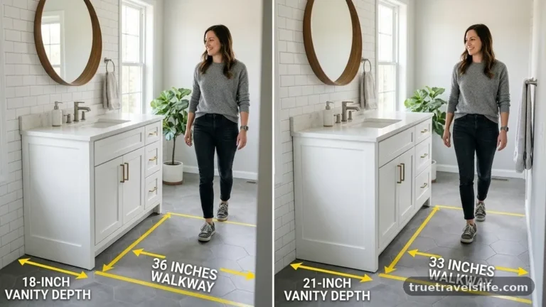 18-Inch vs 21-Inch Vanity Depth: How Much Walkway Do You Gain?