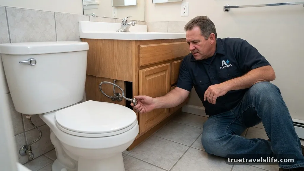 Accessing the Water Supply Shut-Off Valve - Can a Bathroom Vanity Touch the Toilet Tank? (Safety & Code Issues)