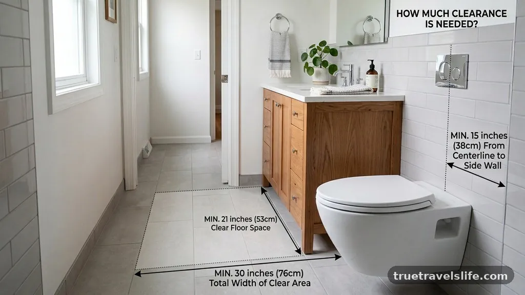 Accounting for Traffic Flow - How Much Clearance Is Needed Between a Bathroom Vanity and Toilet?