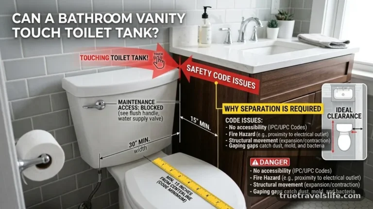 Can a Bathroom Vanity Touch the Toilet Tank? (Safety & Code Issues)