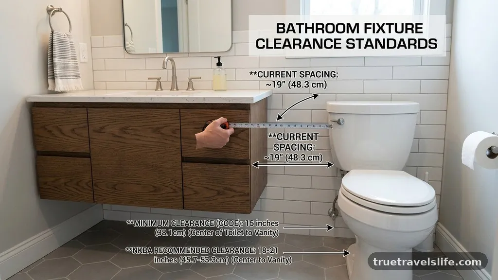 Comparing Fixture Clearance Standards - How Much Clearance Is Needed Between a Bathroom Vanity and Toilet?