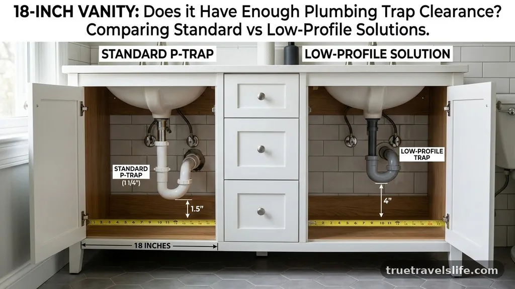 Comparing Standard vs. Low-Profile Solutions - Does an 18-Inch Vanity Have Enough Plumbing Trap Clearance?