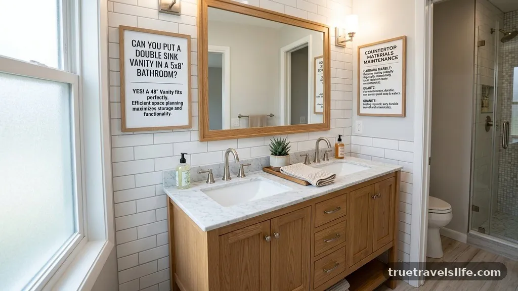 Countertop Materials and Maintenance - Can You Put a Double Sink Vanity in a 5x8 Bathroom?
