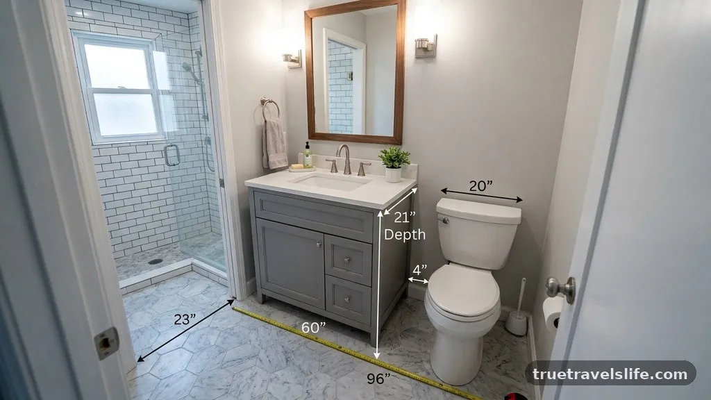 Evaluating Vanity Depth Variations - Can I Fit a 36-Inch Vanity in a 5x8 Bathroom? (Clearance Rules)