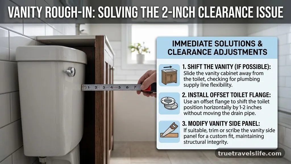 Immediate Solutions for Clearance Adjustments - How to Move a Vanity Rough-In 2 Inches to Clear the Toilet