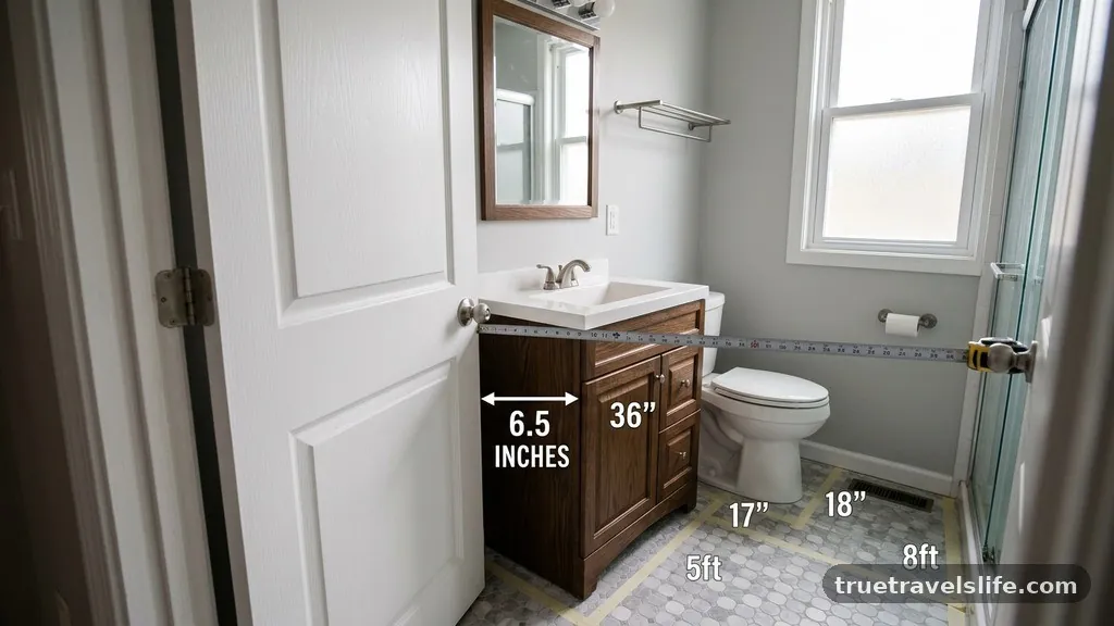 Impact of Door Swings and Obstructions - Can I Fit a 36-Inch Vanity in a 5x8 Bathroom? (Clearance Rules)