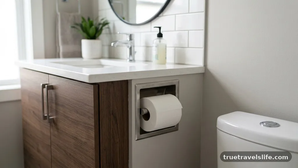 Implementing Recessed Toilet Paper Holders - Where to Put the Toilet Paper Holder When Vanity Is Too Close