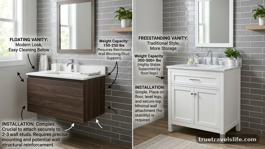 Installation Considerations - Floating vs Freestanding 30-Inch Vanity: Which Holds More Weight?
