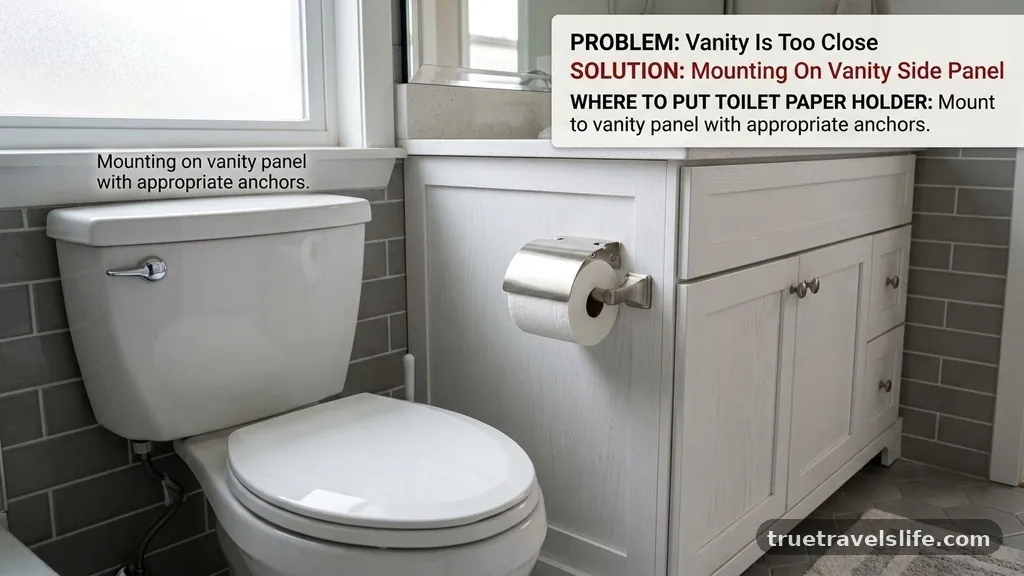 Installing Holders on the Vanity Side Panel - Where to Put the Toilet Paper Holder When Vanity Is Too Close