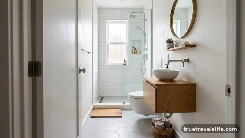 Managing Plumbing and Pipe Constraints - How to Maximize Usable Floor Space in a 40 Sq Ft Bathroom