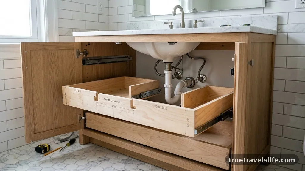 Mapping the Interior Space - How to Add Drawers to a 30-Inch Vanity with Open Plumbing
